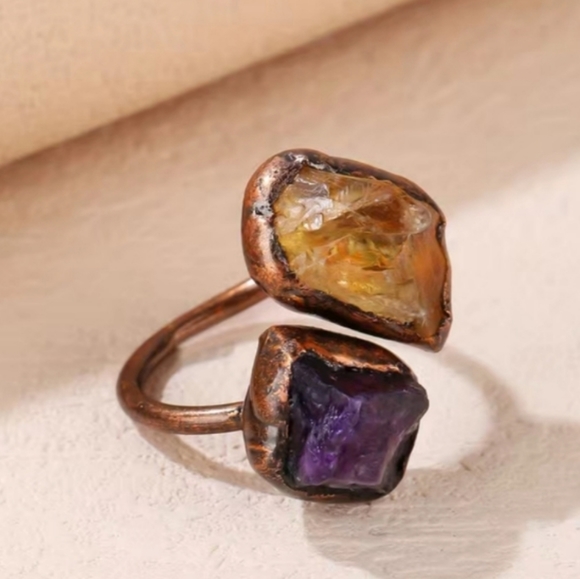 Raw Crystal Copper Ring - Picture 2 of 15